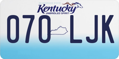 KY license plate 070LJK