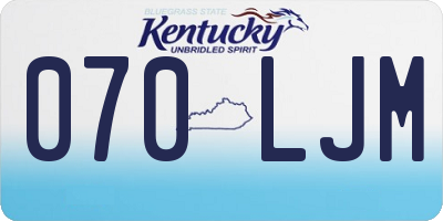 KY license plate 070LJM
