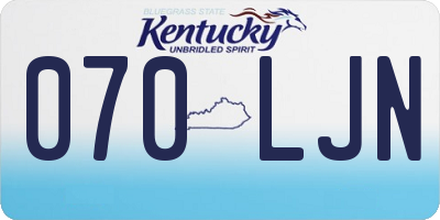 KY license plate 070LJN