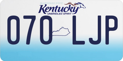 KY license plate 070LJP