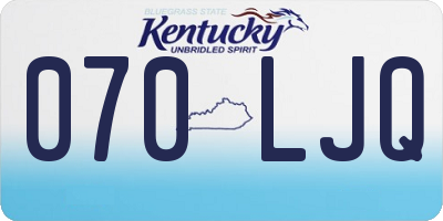 KY license plate 070LJQ