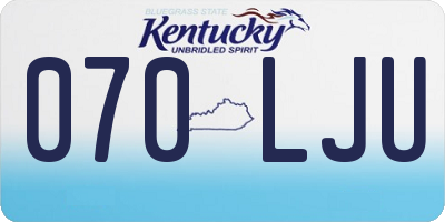 KY license plate 070LJU