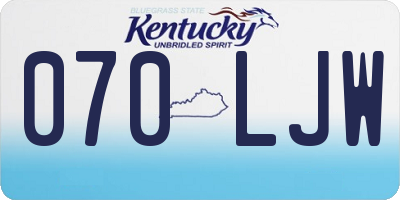 KY license plate 070LJW