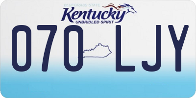 KY license plate 070LJY