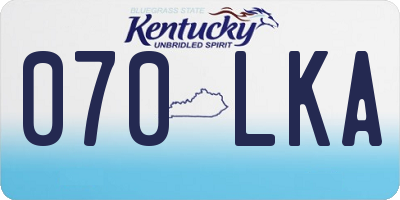 KY license plate 070LKA