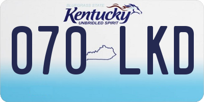 KY license plate 070LKD