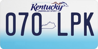 KY license plate 070LPK