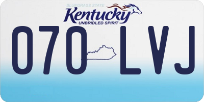 KY license plate 070LVJ