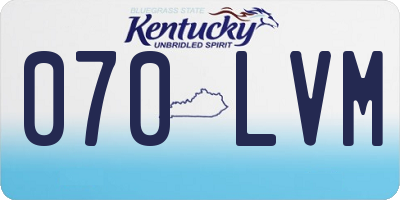 KY license plate 070LVM