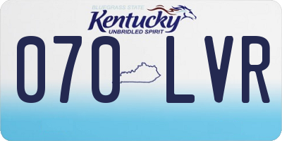 KY license plate 070LVR