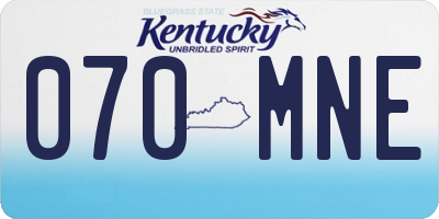 KY license plate 070MNE