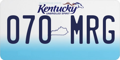 KY license plate 070MRG