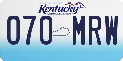 KY license plate 070MRW