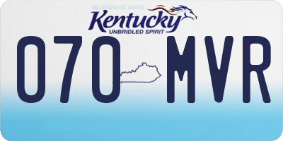 KY license plate 070MVR