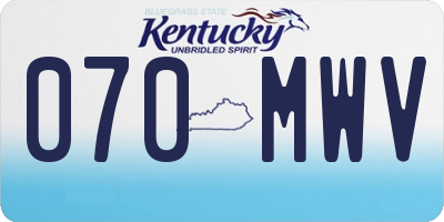 KY license plate 070MWV