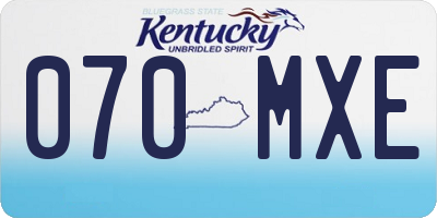 KY license plate 070MXE