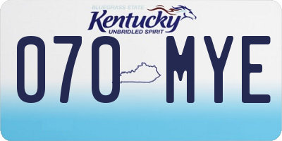 KY license plate 070MYE