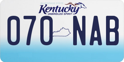 KY license plate 070NAB