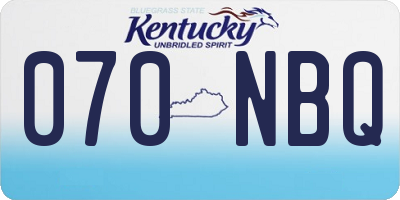 KY license plate 070NBQ