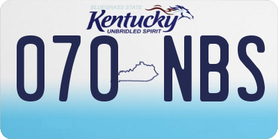 KY license plate 070NBS