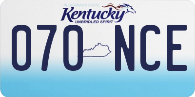KY license plate 070NCE