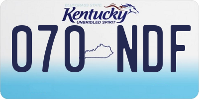 KY license plate 070NDF