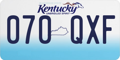 KY license plate 070QXF