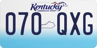 KY license plate 070QXG
