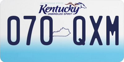 KY license plate 070QXM