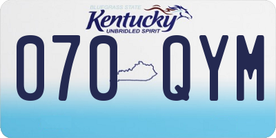 KY license plate 070QYM