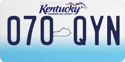 KY license plate 070QYN