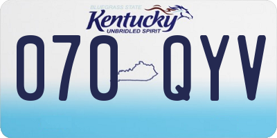 KY license plate 070QYV