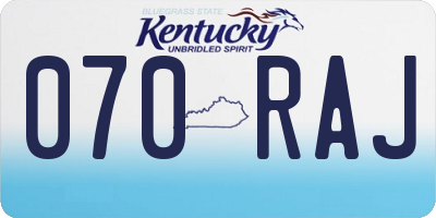 KY license plate 070RAJ