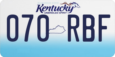 KY license plate 070RBF