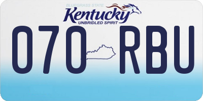 KY license plate 070RBU