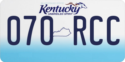KY license plate 070RCC