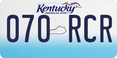 KY license plate 070RCR