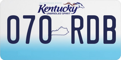 KY license plate 070RDB