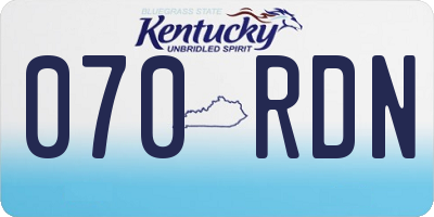 KY license plate 070RDN