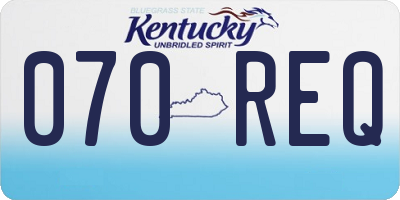 KY license plate 070REQ
