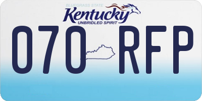 KY license plate 070RFP