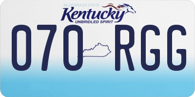 KY license plate 070RGG