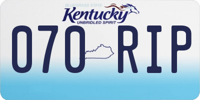 KY license plate 070RIP