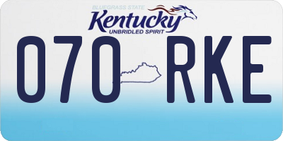 KY license plate 070RKE