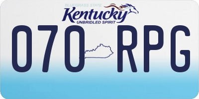 KY license plate 070RPG