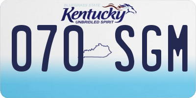 KY license plate 070SGM