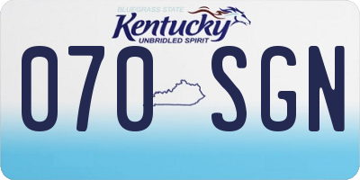 KY license plate 070SGN