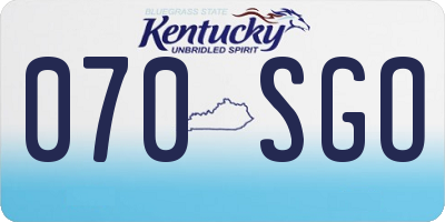 KY license plate 070SGO