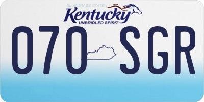KY license plate 070SGR