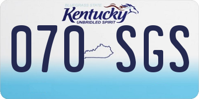 KY license plate 070SGS
